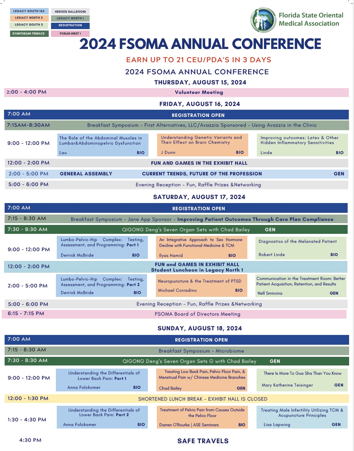 2024 FSOMACon Schedule